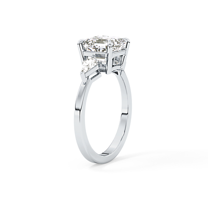 Emerald Solitaire Lab Grown Diamond Engagement Ring