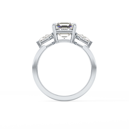 Emerald Solitaire Lab Grown Diamond Engagement Ring