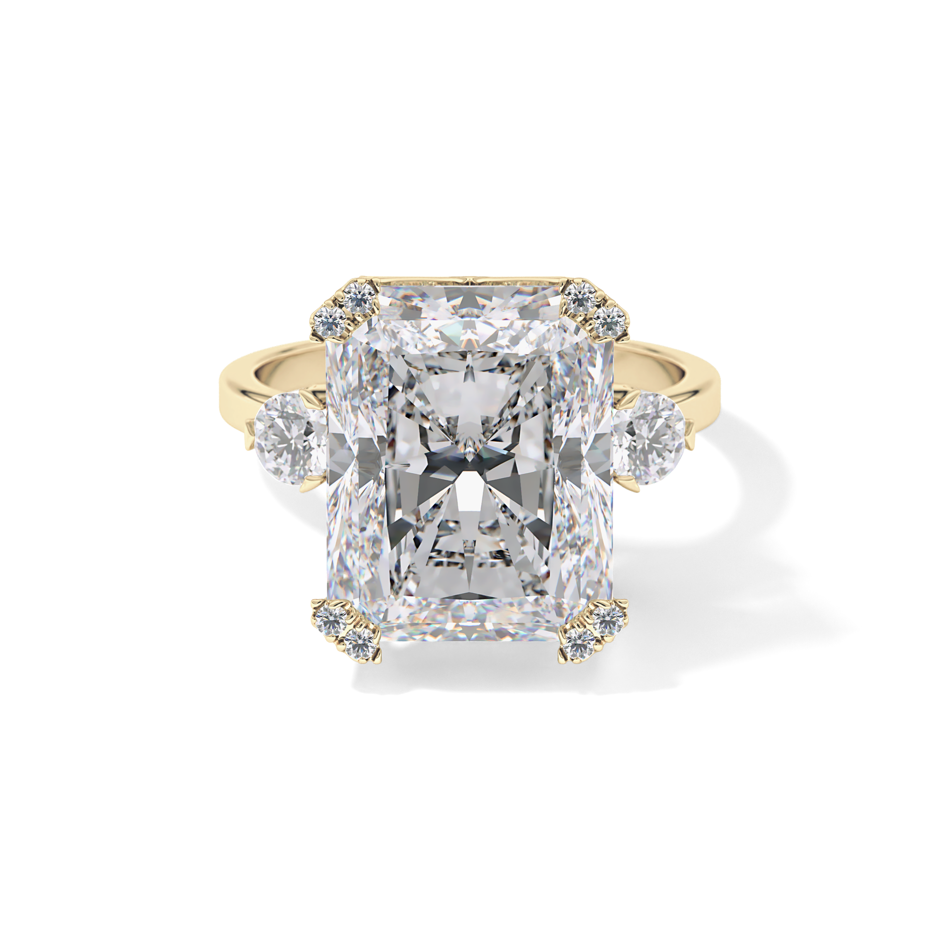 Radiant Three Stone Lab Grown Diamond Engagement Ring