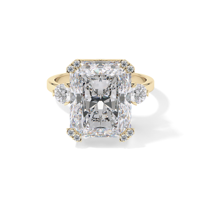 Radiant Three Stone Lab Grown Diamond Engagement Ring
