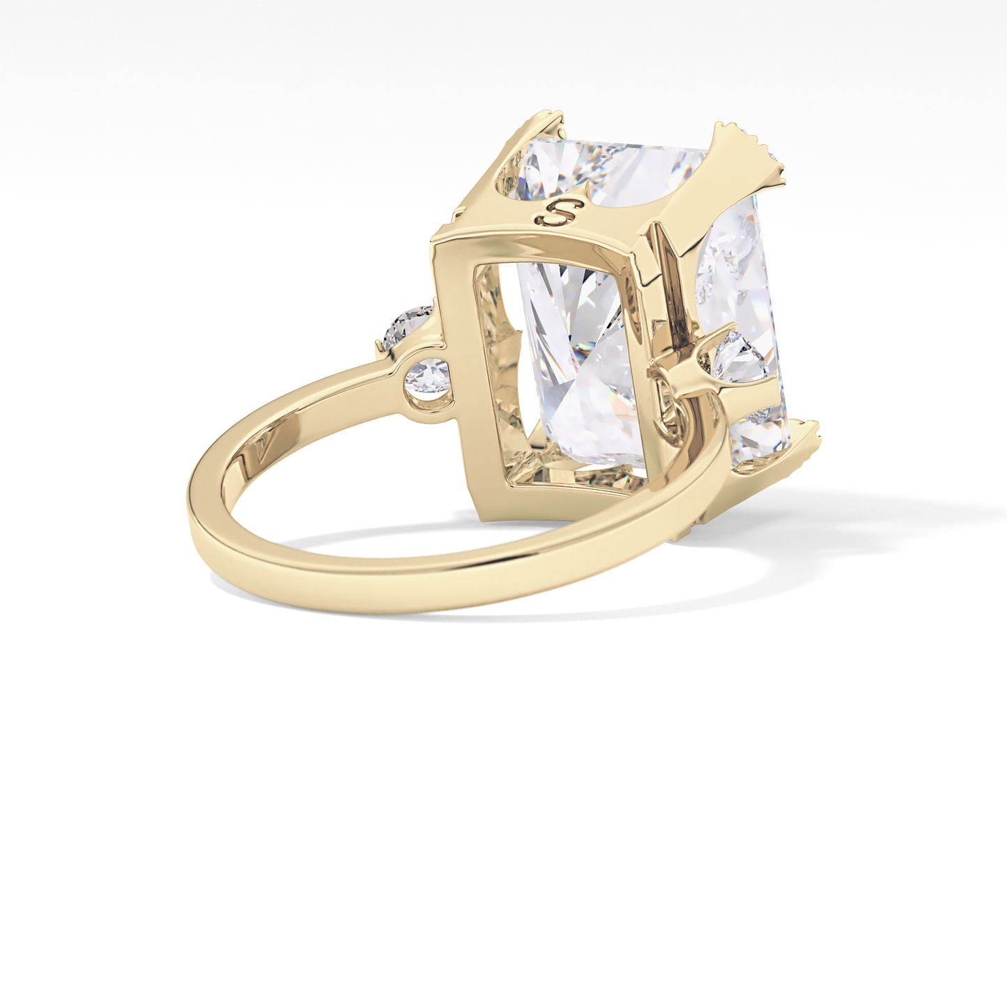 Radiant Three Stone Lab Grown Diamond Engagement Ring