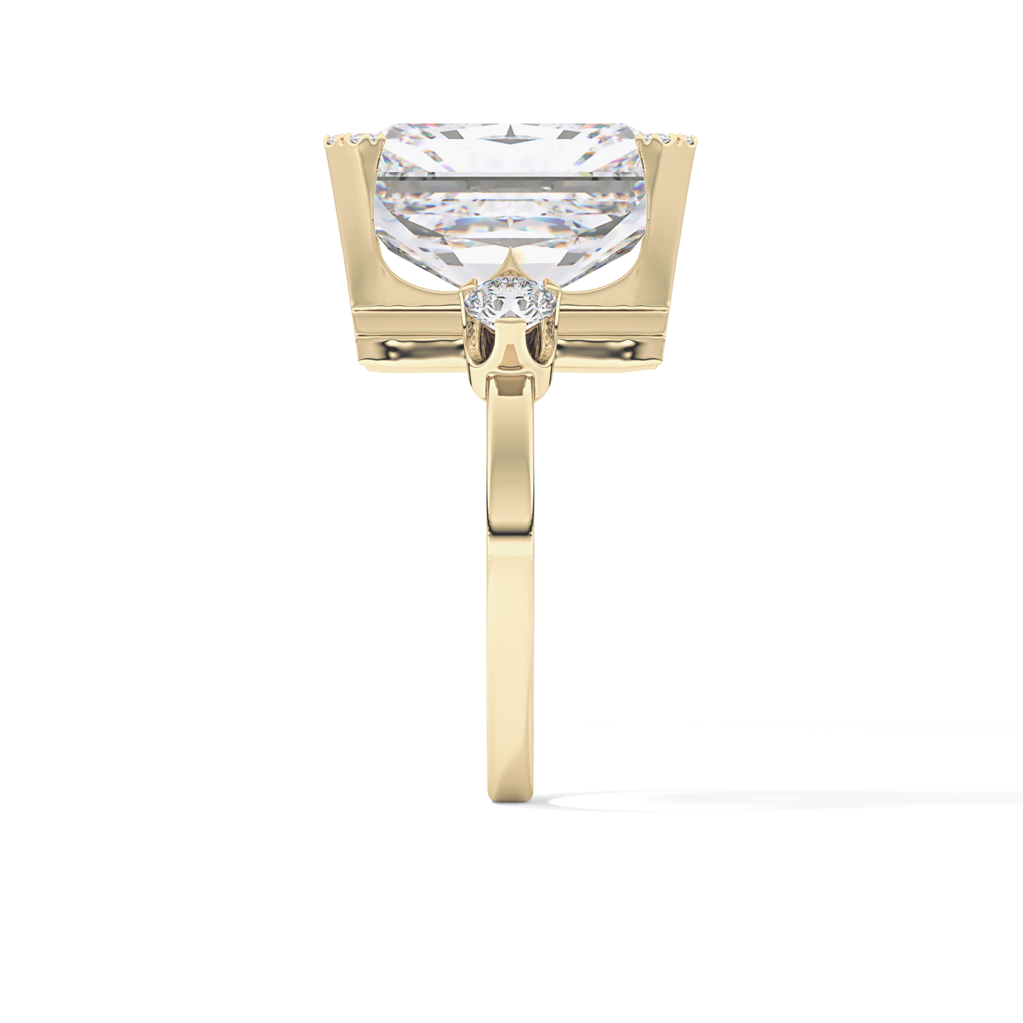 Radiant Three Stone Lab Grown Diamond Engagement Ring