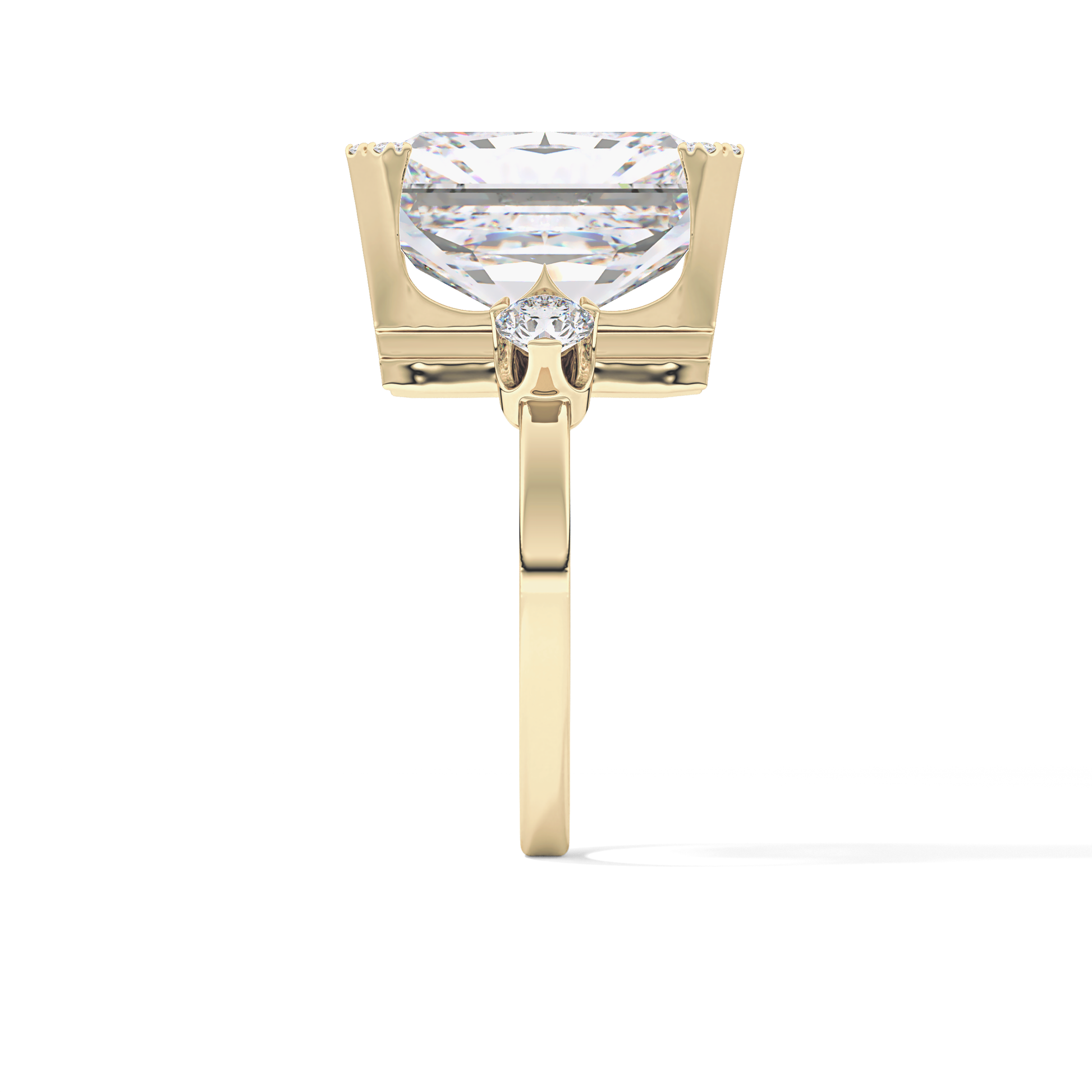 Radiant Three Stone Lab Grown Diamond Engagement Ring