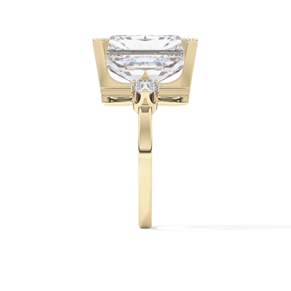 Radiant Three Stone Lab Grown Diamond Engagement Ring