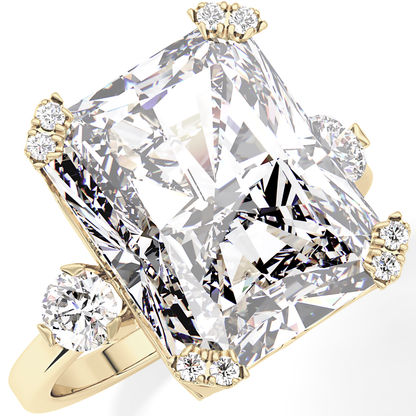 Radiant Three Stone Lab Grown Diamond Engagement Ring