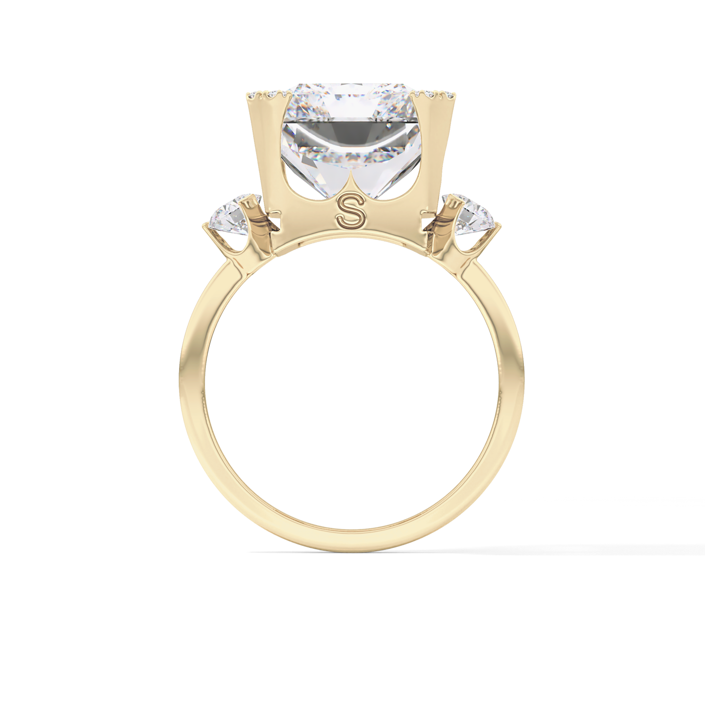 Radiant Three Stone Lab Grown Diamond Engagement Ring