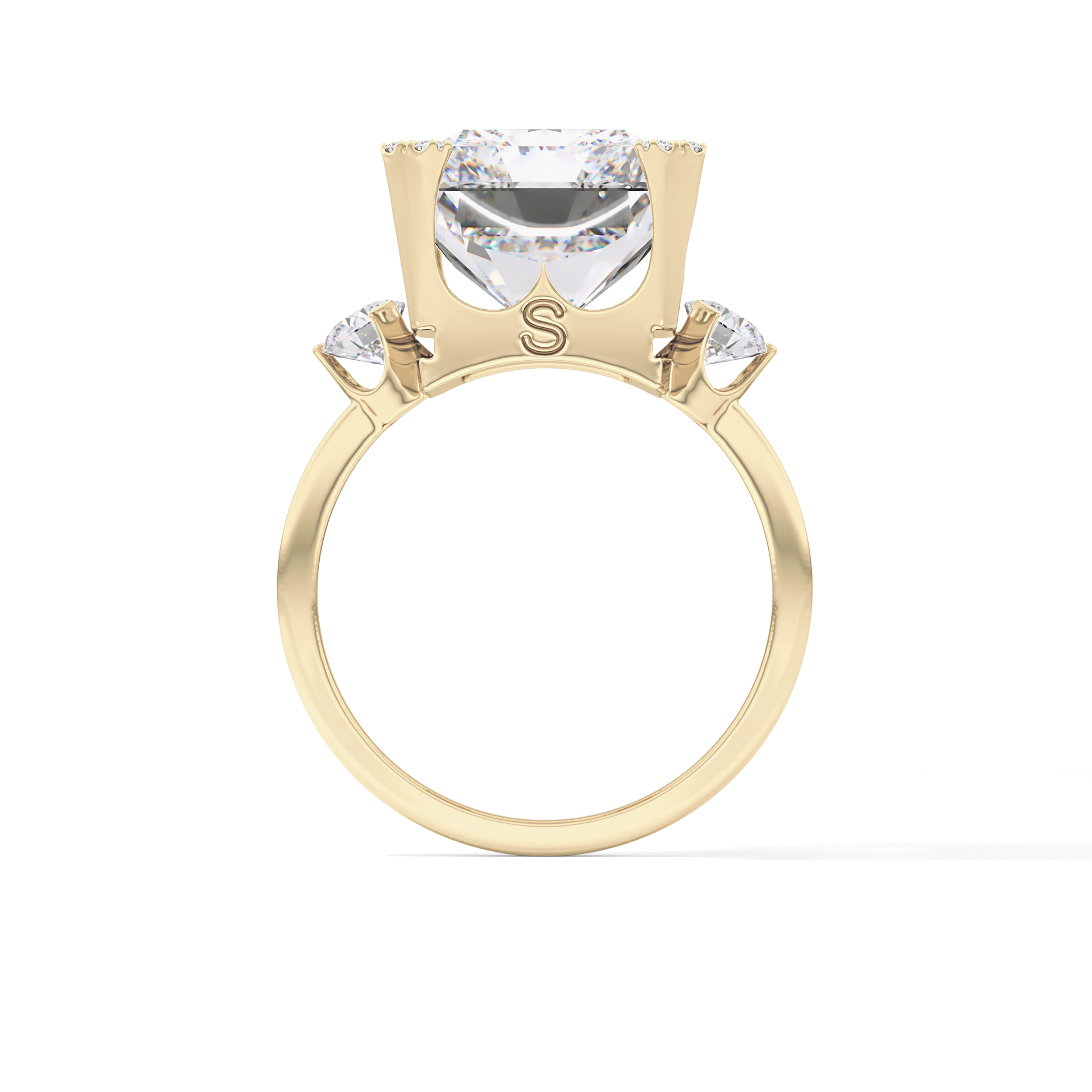 Radiant Three Stone Lab Grown Diamond Engagement Ring