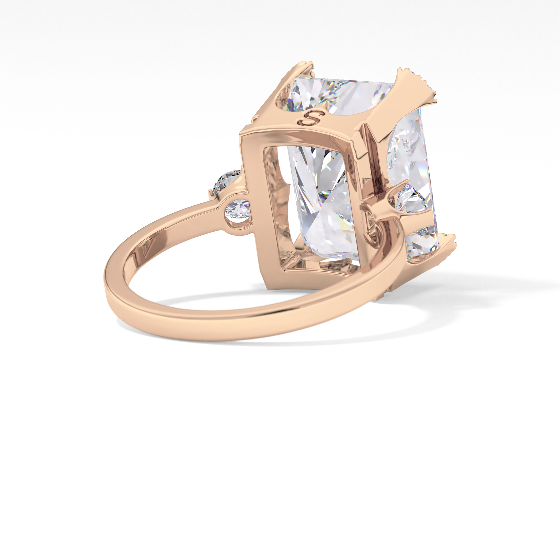 Radiant Three Stone Lab Grown Diamond Engagement Ring
