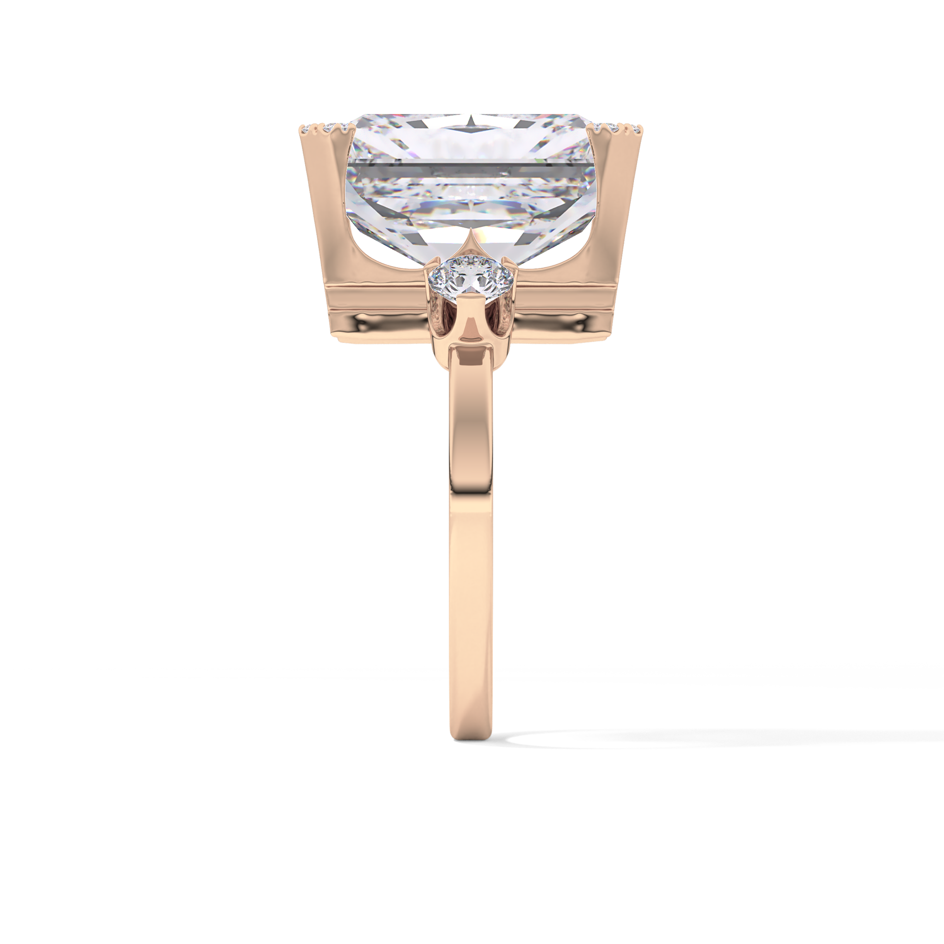 Radiant Three Stone Lab Grown Diamond Engagement Ring
