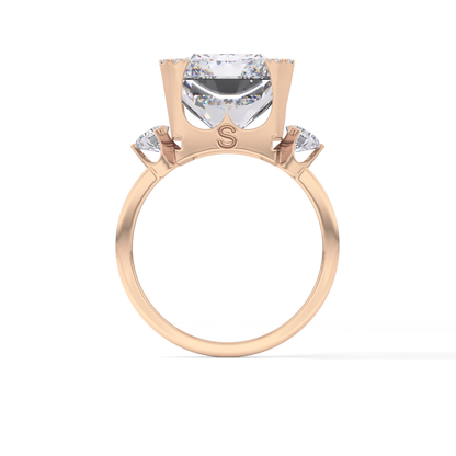 Radiant Three Stone Lab Grown Diamond Engagement Ring