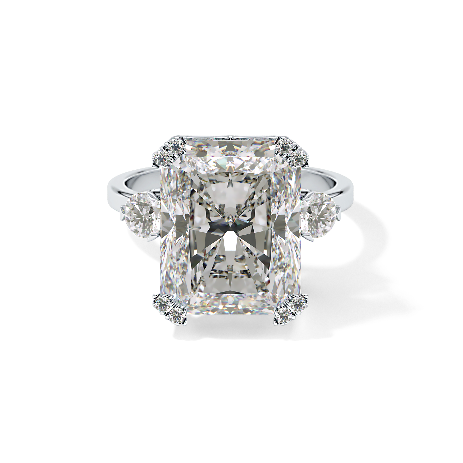 Radiant Three Stone Lab Grown Diamond Engagement Ring