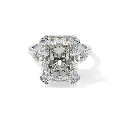 Radiant Three Stone Lab Grown Diamond Engagement Ring