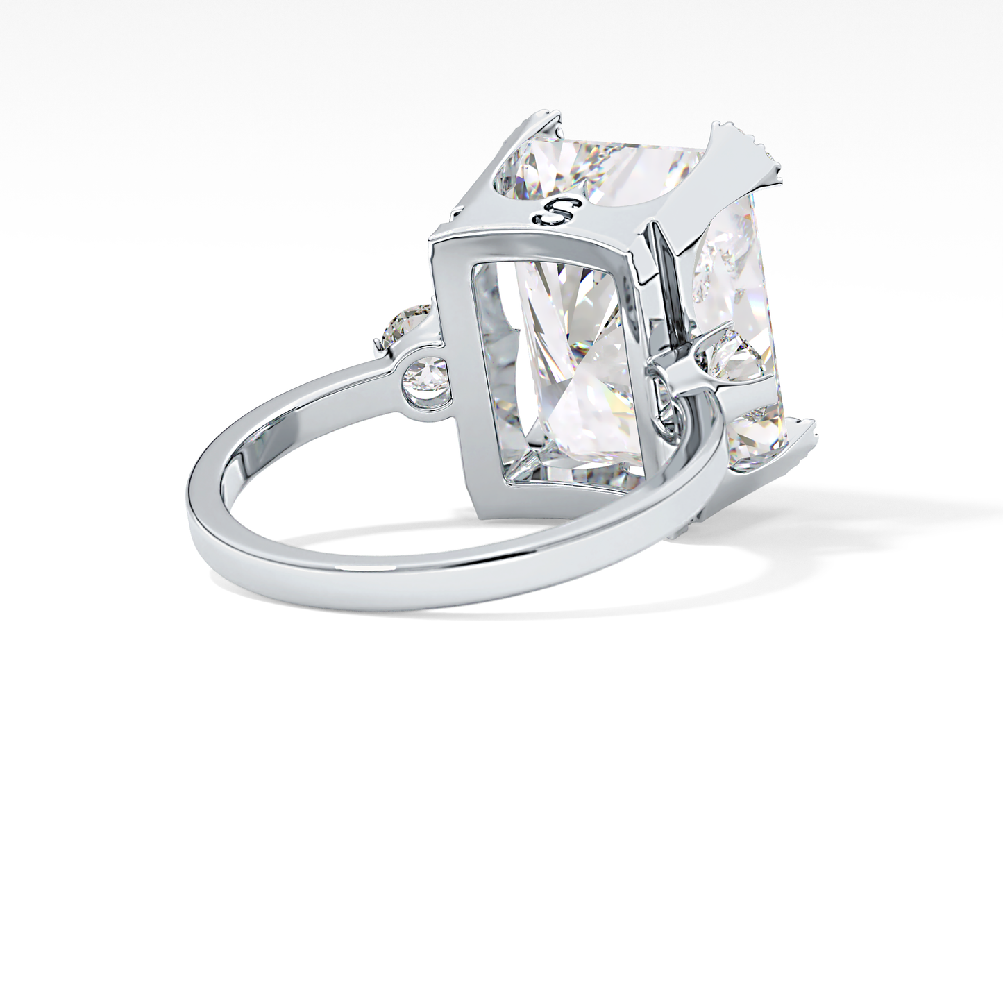 Radiant Three Stone Lab Grown Diamond Engagement Ring