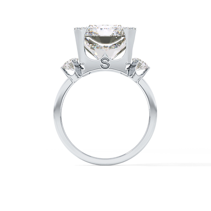 Radiant Three Stone Lab Grown Diamond Engagement Ring