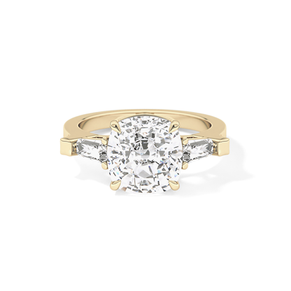 Cushion Three Stone  Lab Grown Diamond Engagement Ring