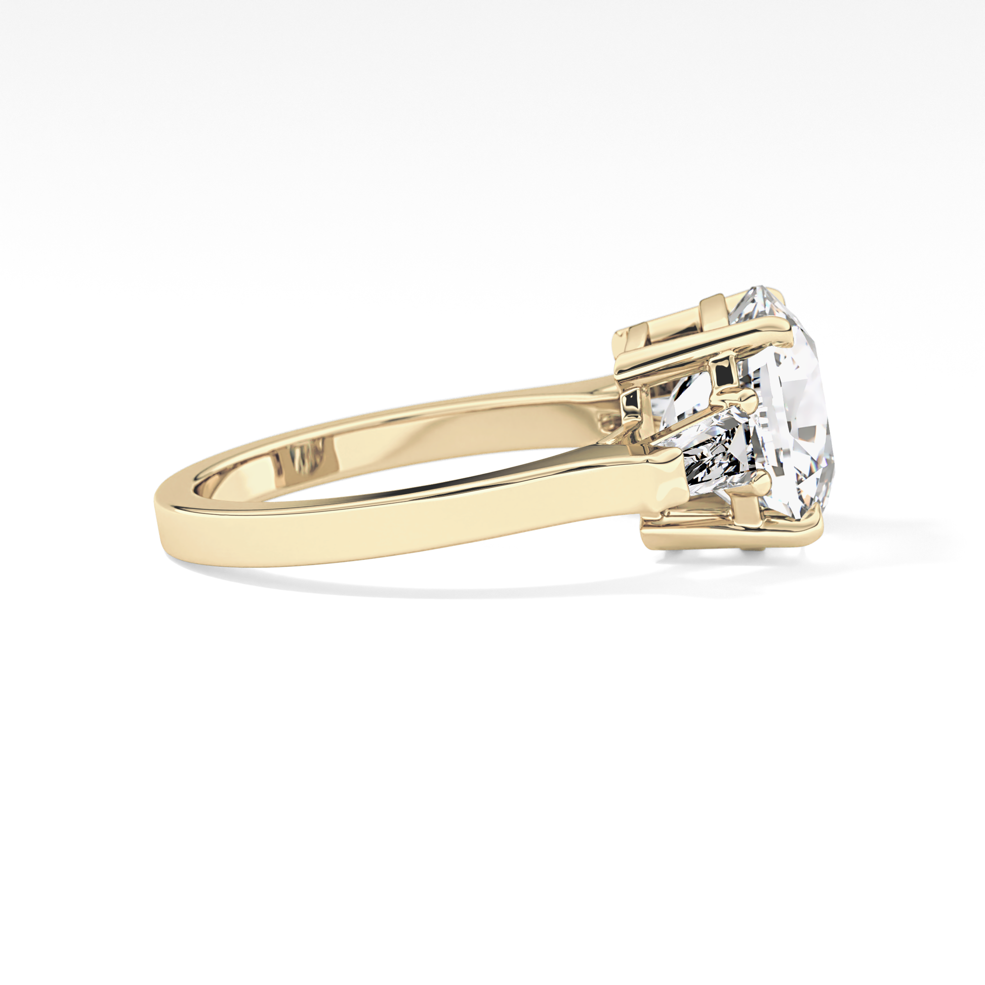 Cushion Three Stone  Lab Grown Diamond Engagement Ring