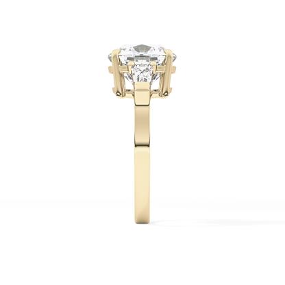 Cushion Three Stone  Lab Grown Diamond Engagement Ring