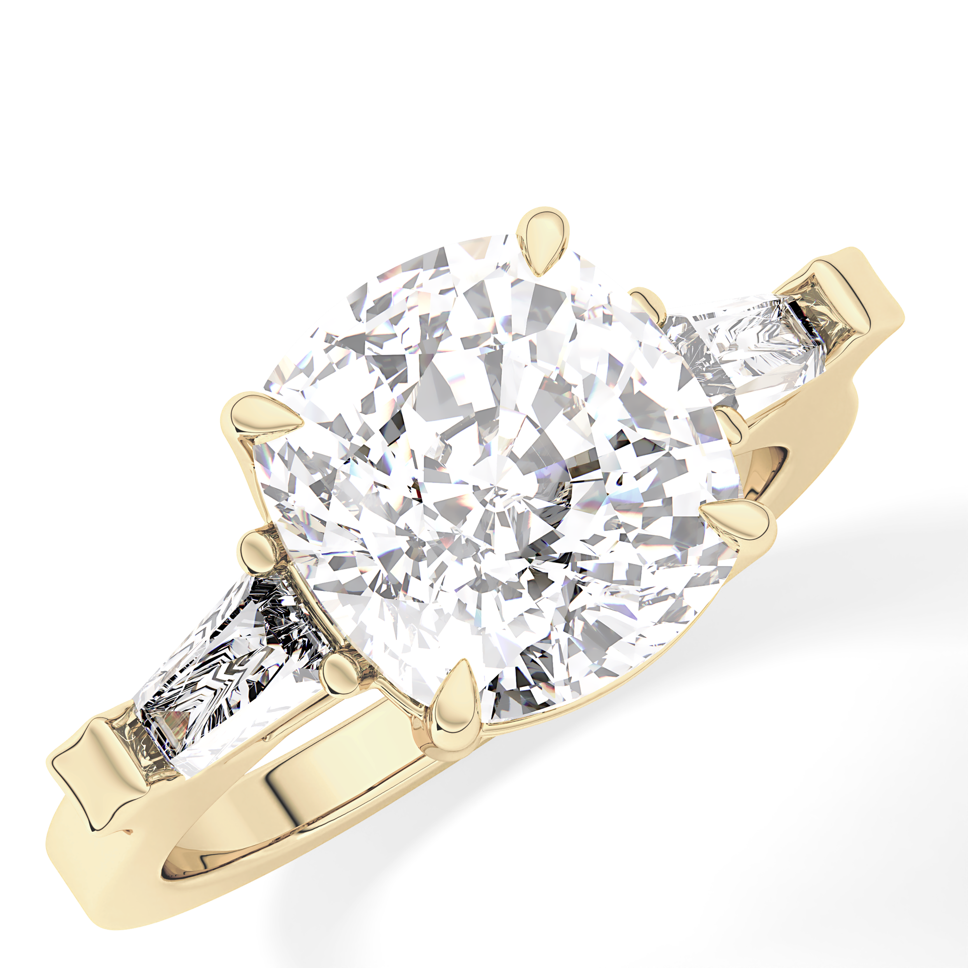 Cushion Three Stone  Lab Grown Diamond Engagement Ring
