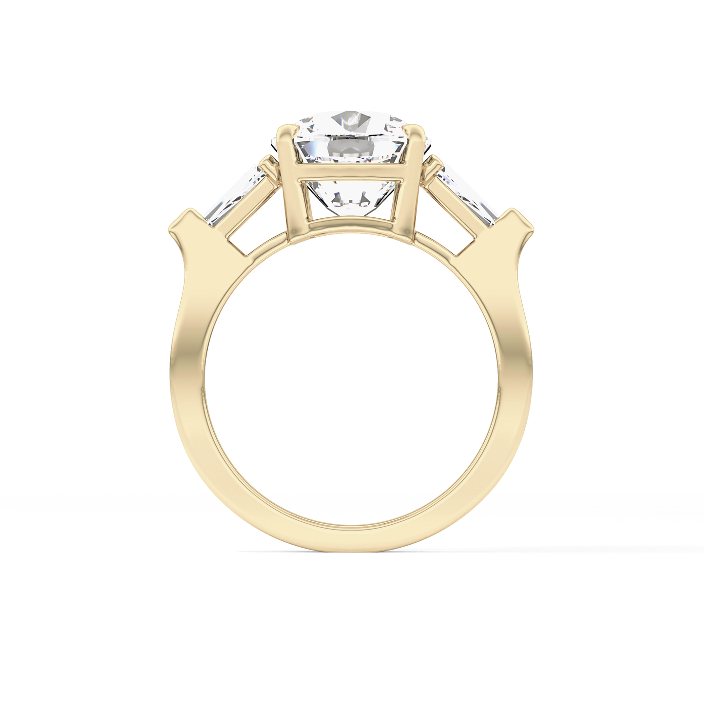 Cushion Three Stone  Lab Grown Diamond Engagement Ring