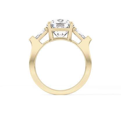 Cushion Three Stone  Lab Grown Diamond Engagement Ring
