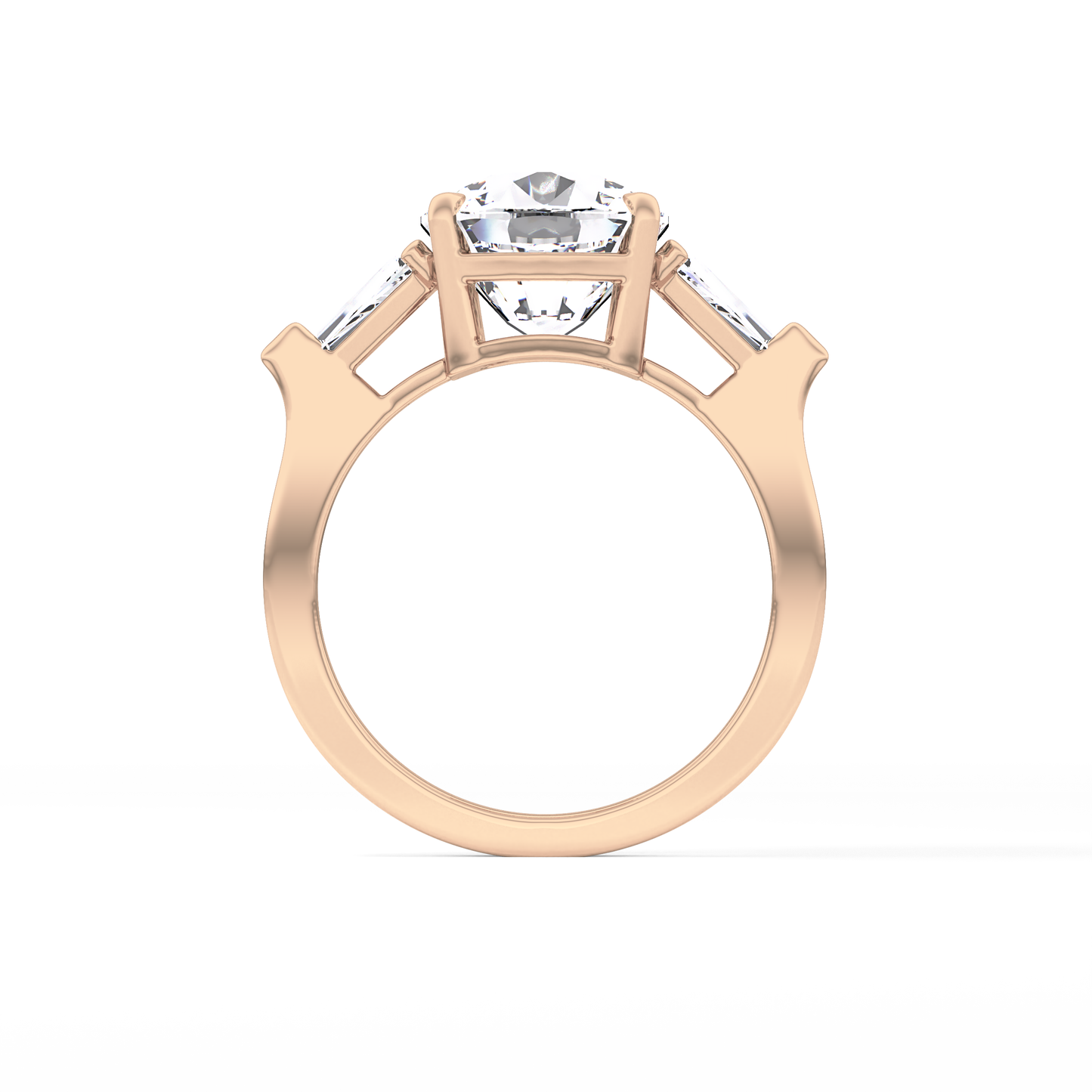 Cushion Three Stone  Lab Grown Diamond Engagement Ring
