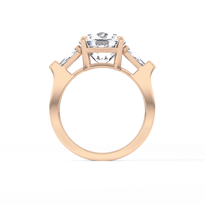 Cushion Three Stone  Lab Grown Diamond Engagement Ring
