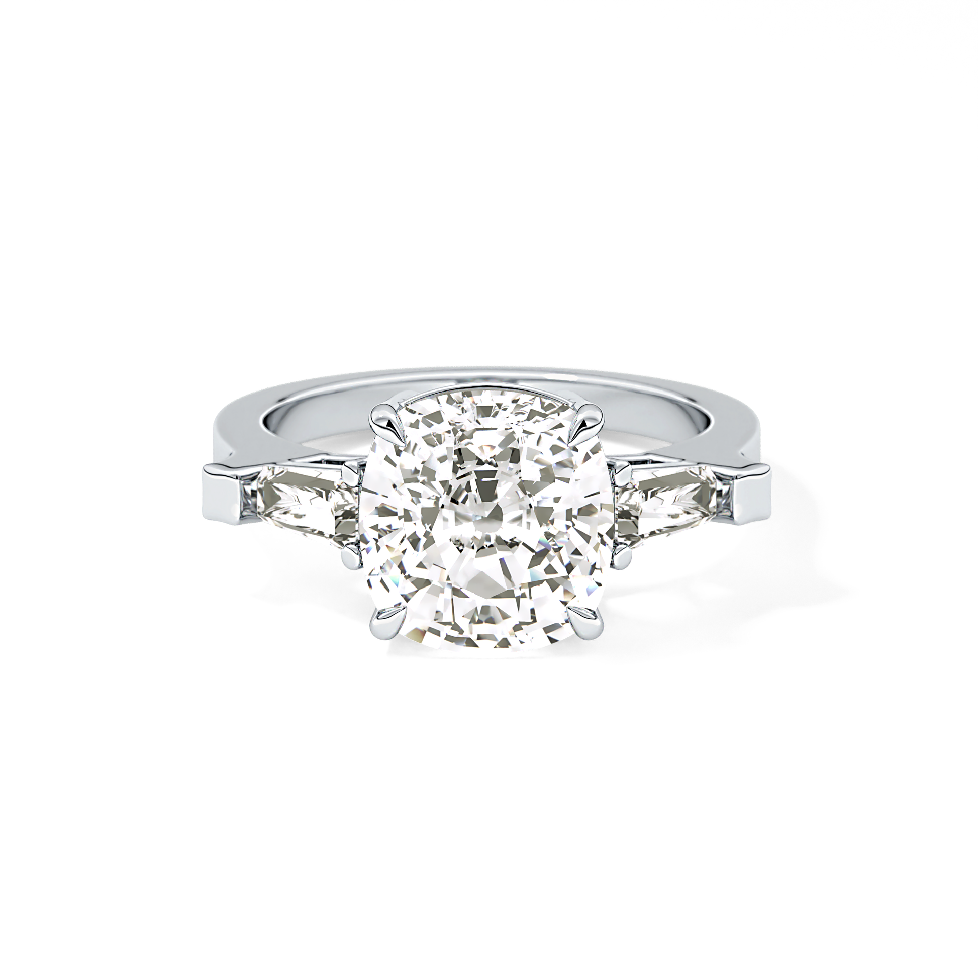 Cushion Three Stone  Lab Grown Diamond Engagement Ring