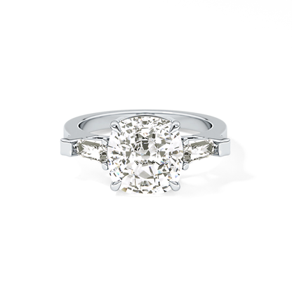 Cushion Three Stone  Lab Grown Diamond Engagement Ring