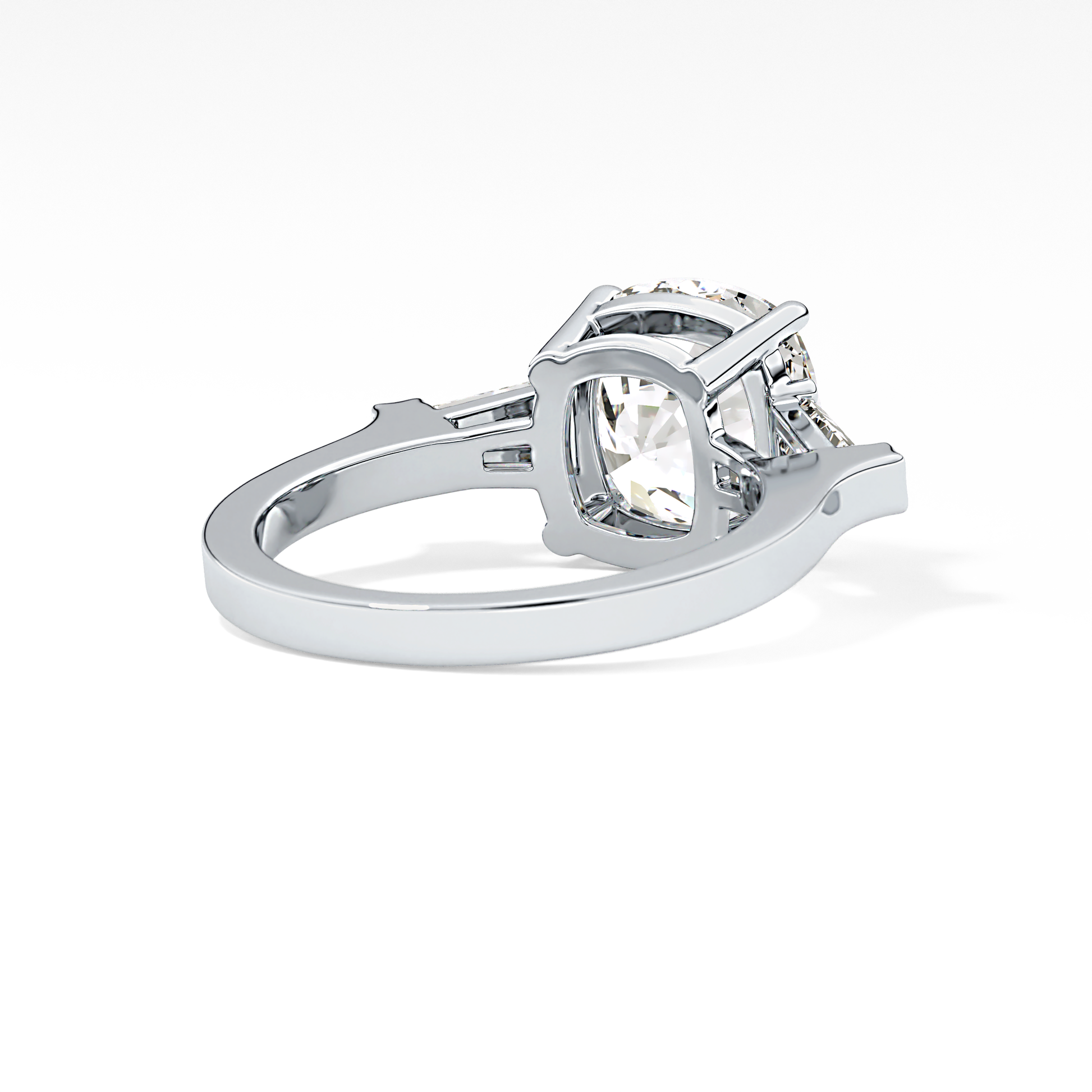 Cushion Three Stone  Lab Grown Diamond Engagement Ring