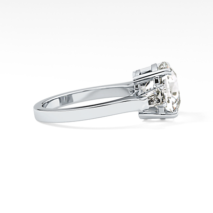 Cushion Three Stone  Lab Grown Diamond Engagement Ring