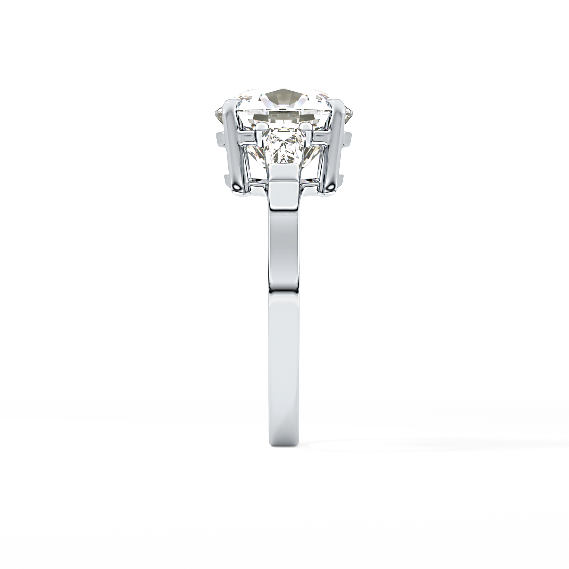 Cushion Three Stone  Lab Grown Diamond Engagement Ring