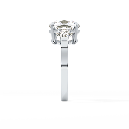 Cushion Three Stone  Lab Grown Diamond Engagement Ring