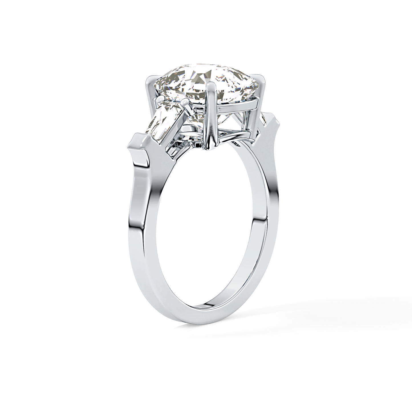 Cushion Three Stone  Lab Grown Diamond Engagement Ring
