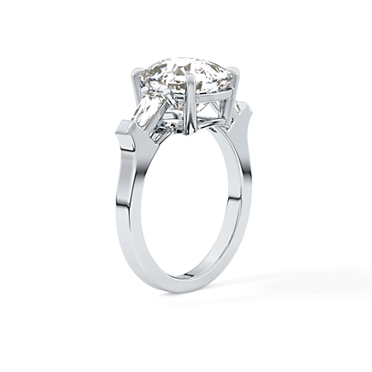 Cushion Three Stone  Lab Grown Diamond Engagement Ring