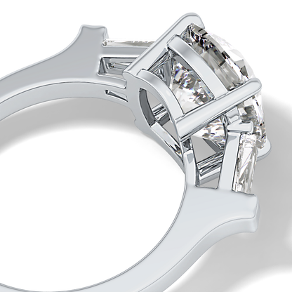 Cushion Three Stone  Lab Grown Diamond Engagement Ring