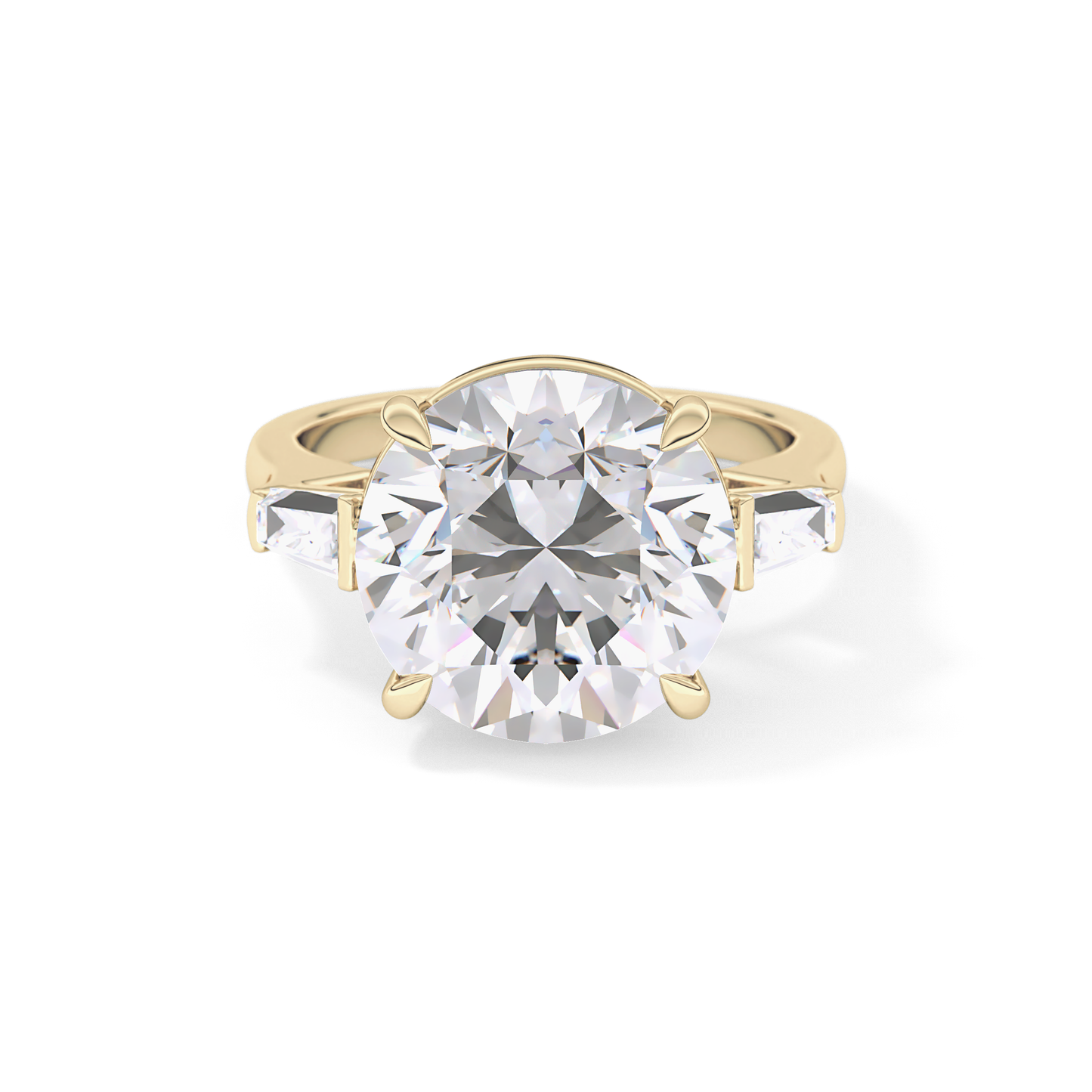 Round Three Stone Lab Grown Diamond Engagement Ring