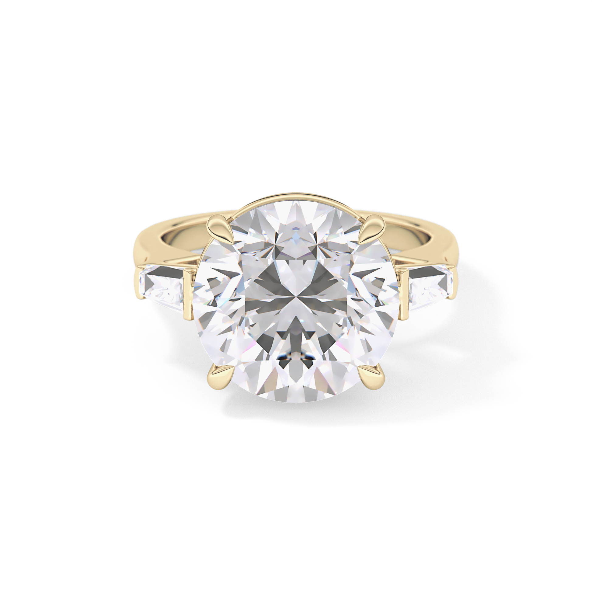 Round Three Stone Lab Grown Diamond Engagement Ring