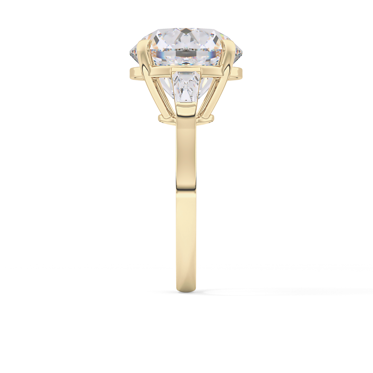 Round Three Stone Lab Grown Diamond Engagement Ring