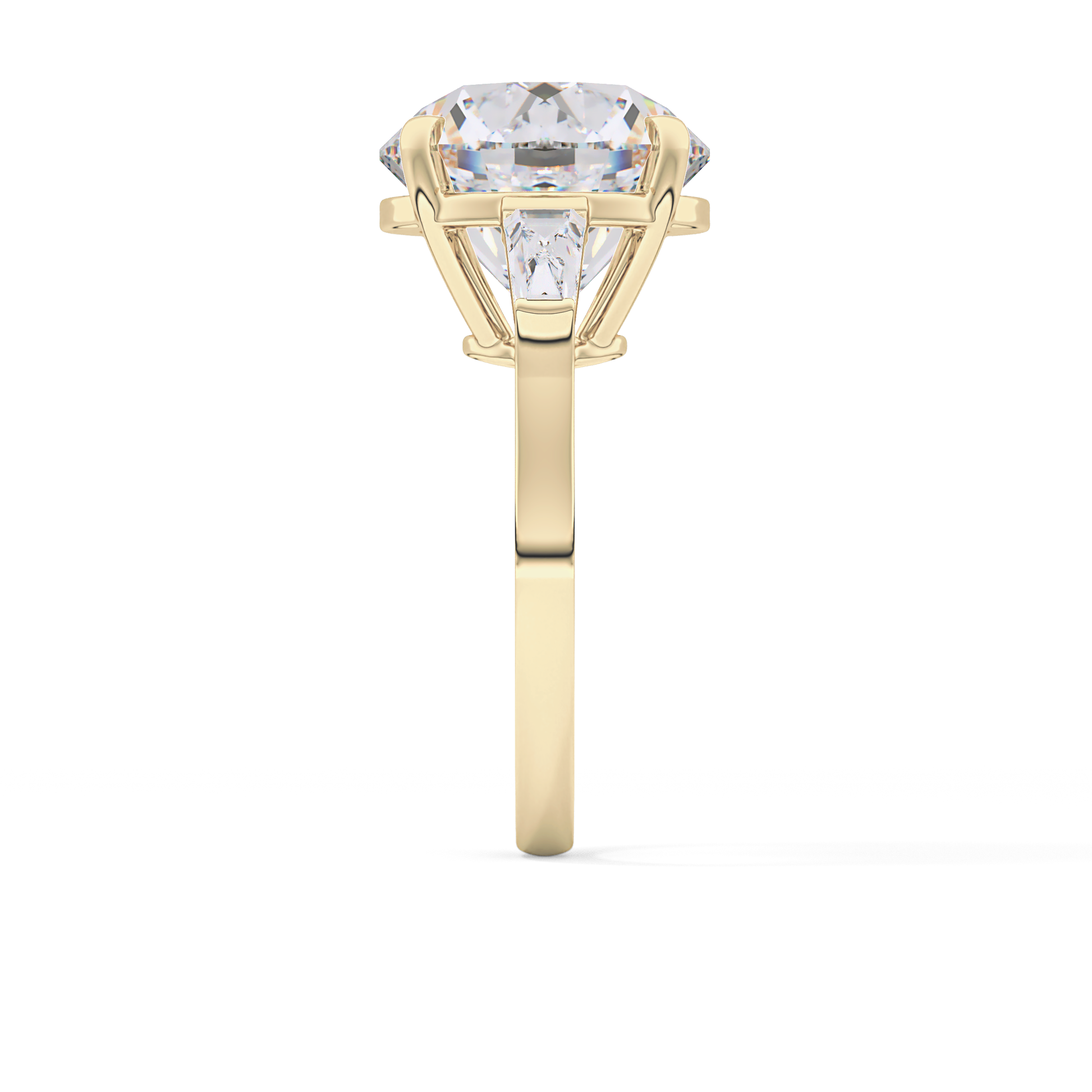 Round Three Stone Lab Grown Diamond Engagement Ring