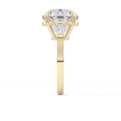 Round Three Stone Lab Grown Diamond Engagement Ring