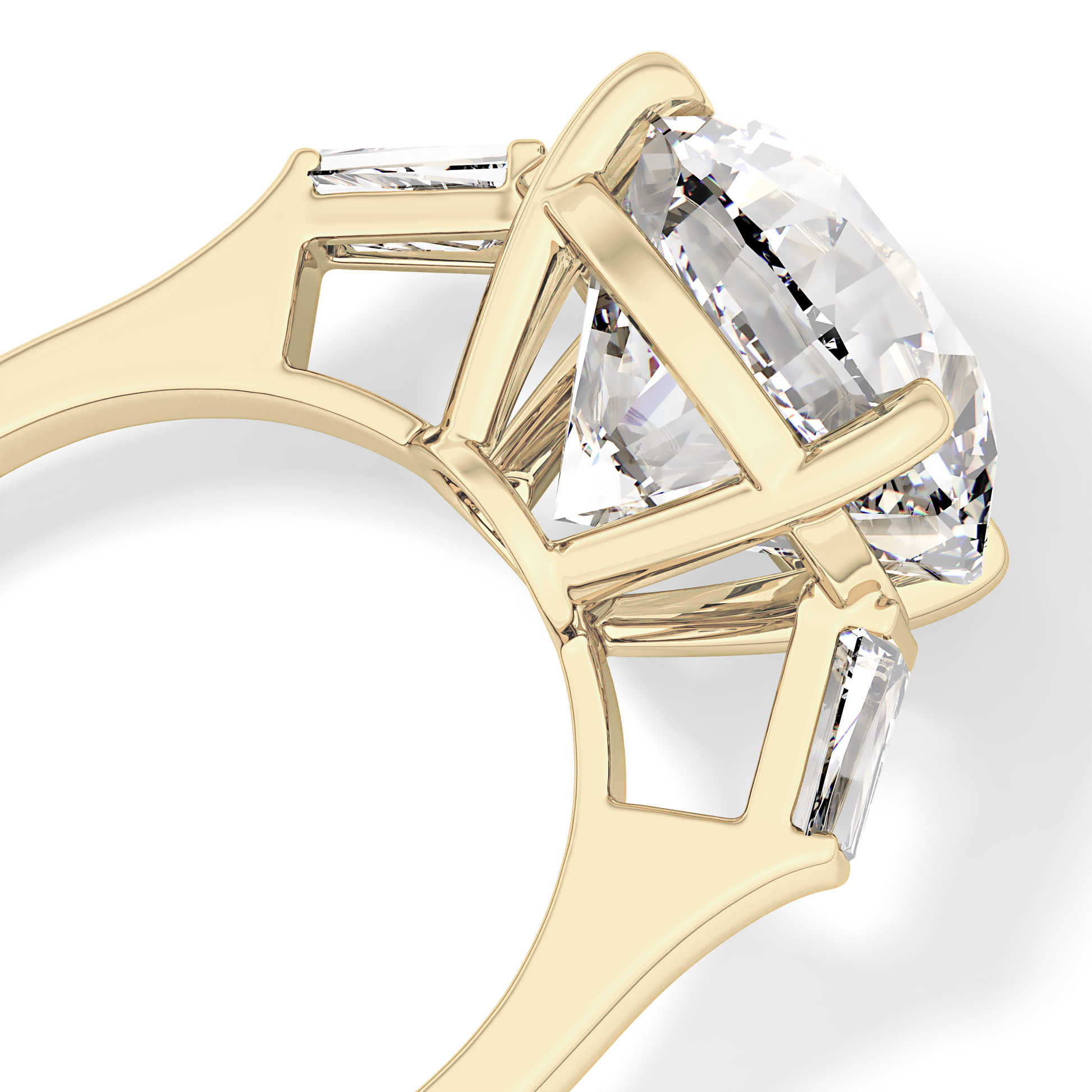 Round Three Stone Lab Grown Diamond Engagement Ring