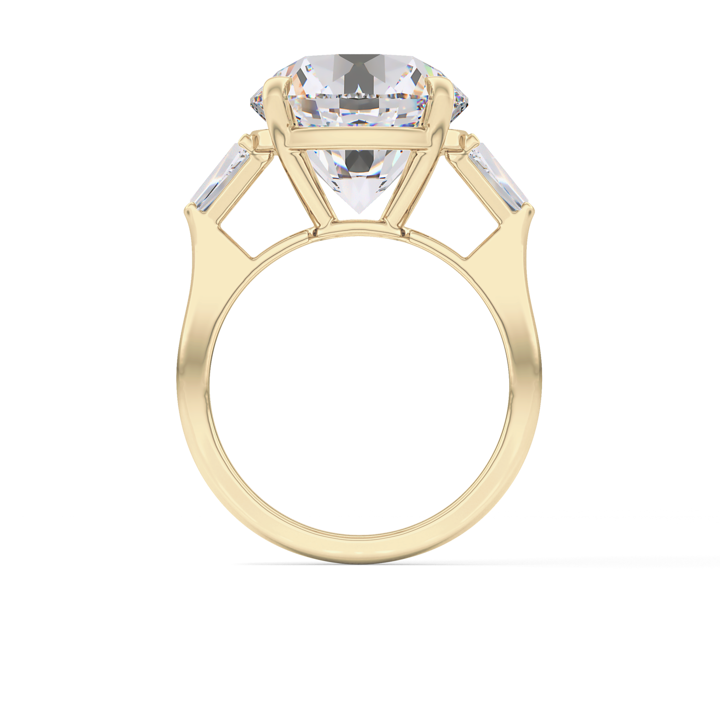 Round Three Stone Lab Grown Diamond Engagement Ring
