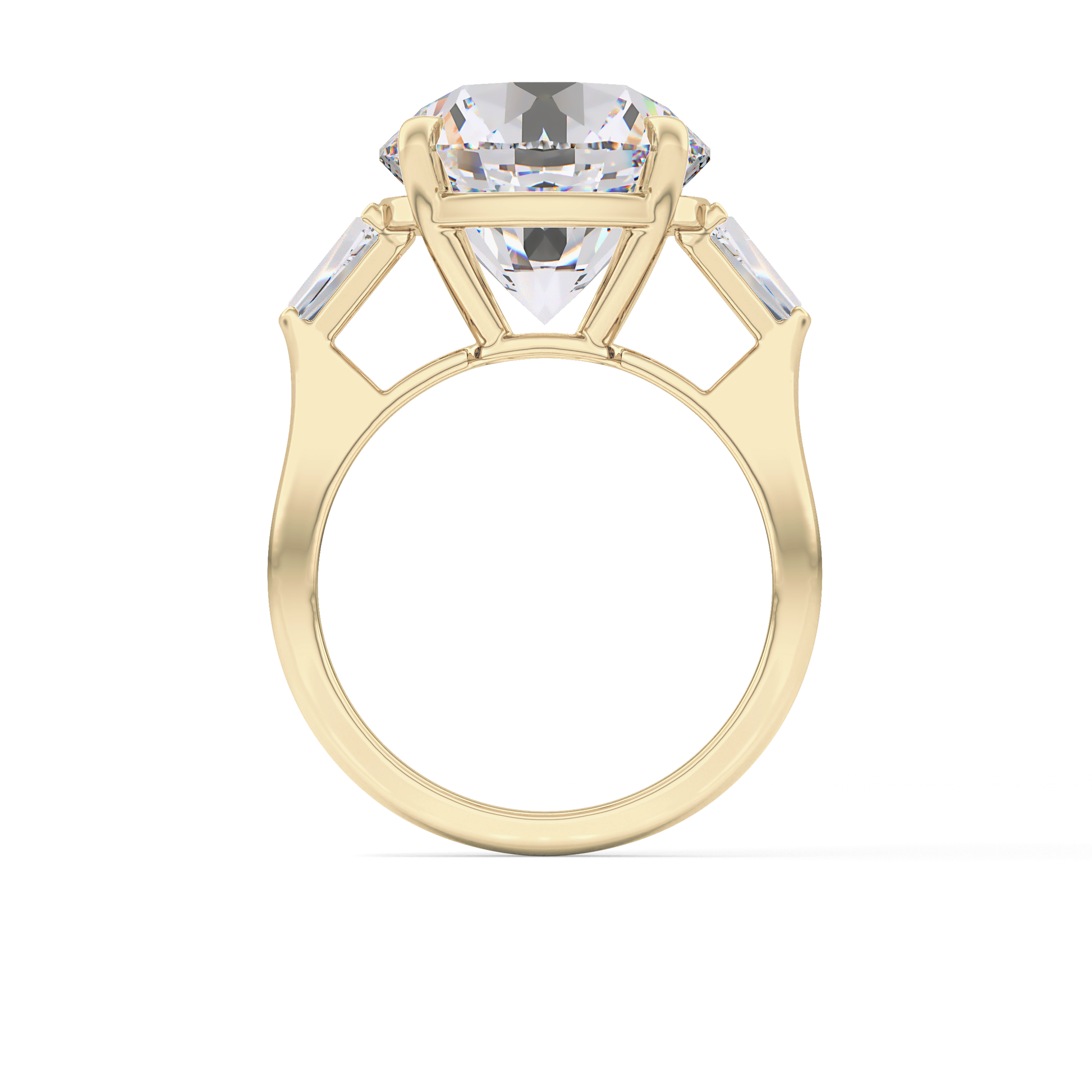 Round Three Stone Lab Grown Diamond Engagement Ring