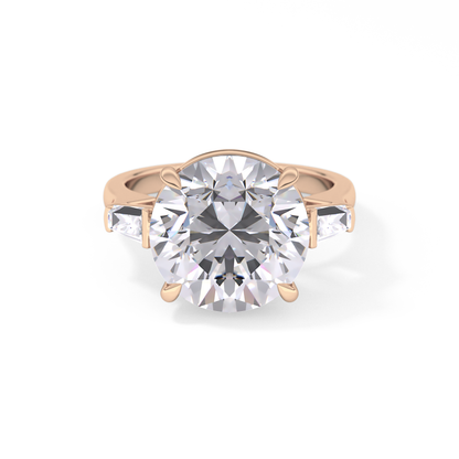 Round Three Stone Lab Grown Diamond Engagement Ring