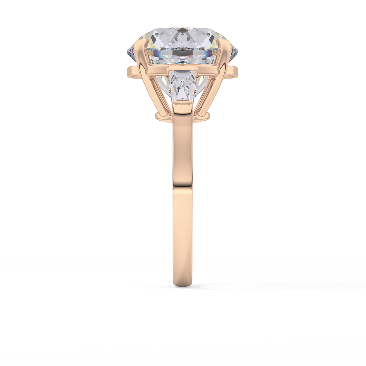 Round Three Stone Lab Grown Diamond Engagement Ring