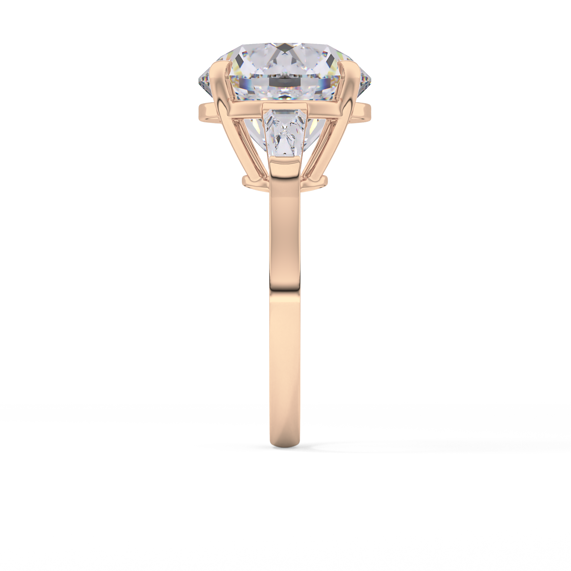 Round Three Stone Lab Grown Diamond Engagement Ring