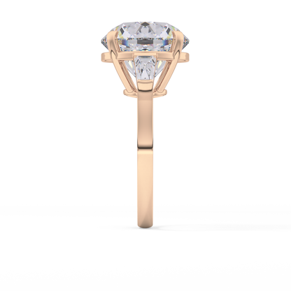 Round Three Stone Lab Grown Diamond Engagement Ring