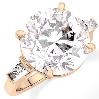 Round Three Stone Lab Grown Diamond Engagement Ring