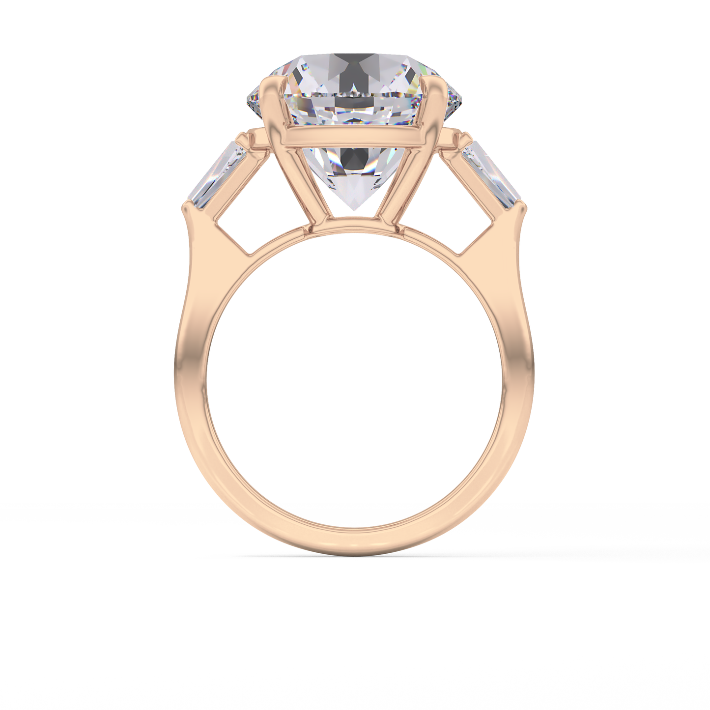 Round Three Stone Lab Grown Diamond Engagement Ring