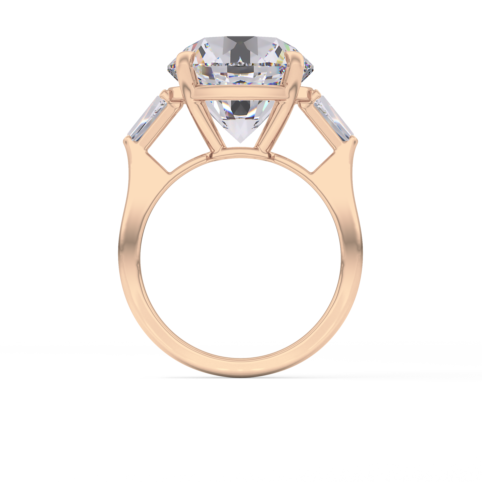 Round Three Stone Lab Grown Diamond Engagement Ring